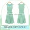2016 Latest Designs women gender Summer Mint green Sleeveless Round neck women dress pleated Chiffon Vest dress for women