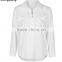 Simple and Stylish Women White Shirts Wholesale,custom Tie-Up Pocket Blouse With Your Own Logo China Supplier