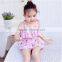 Multi-layer lotus leaf side dresses 2017 summer girls swimsuit