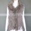 Classic style weaven rabbit fur gilet knitting real fur gilet