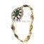 Elegant Retro Style Bracelet Gold Plated Alloy Eyes Emerad Bracelet For Gift