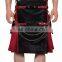 Red and Black Steam Punk Fashion Cowhide Leather Kilt