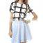 New Fashion Summer Casual Stripes Chiffon Short Sleeve Shirt women