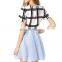 New Fashion Summer Casual Stripes Chiffon Short Sleeve Shirt women