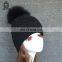 Boys Crochet Good Quality Hats 100% Raccoon Fur Pompom Hat