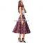 Kate Kasin Women's Vintage Fashion Grid Pattern Plaid A-Line Skirt KK000495-1