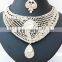 MODISH BOLLYWOOD A.D DESIGNER WEDDING SILVER PLATED NECKLACE EARRINGS TIKA JEWELRY SET