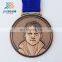 Gold plated soft enamel 3D custom sport medal ribbon