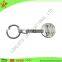 round metal shopping trolley coin key chain