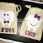 Personalized 4"x 6" tooth fairy kit drawstring cotton muslin bag