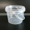 Hot sale food grade clear 500ml plastic bucket with lid and handle