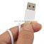 White USB 2.0 Male to 3.5mm Headphone Audio AUX Male Plug Car Cable Jack Charger Cable Wire Cord