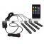 1Set(4Pcs) Car RGB LED Strip Light Lights Colors Car Styling Decorative Atmosphere Lamps Car Interior Light With Remote 12V
