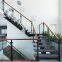 Australia Standard Solid Wood Staircase Glass Railing U-Shape Straight Staircase Designs