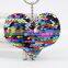 Reflective Peach Heart Cute Key Chains Chain Colorful Sequins Love Bag Car Key Chains For Women Pendant