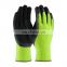 Yellow Heavyweight Thermal Knit Dip Latex Gloves Acrylic Loop Terry Lining Cold Weather Gloves Winter Construction Work Gloves