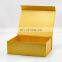 Ready stock yellow golden color magnet lid rigid foldable gift box wholesale