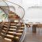 For Custom Prefab Houses Double Center Stringer Staircase Arc Stairs