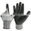 HY 13G Cut Resistant Level 5 Industrial Crinkle Latex Safety Gloves Black Latex Gloves Guanti antitaglio Da Lavoro