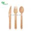 Multifunction 100% biodegradable cuillere portable salad hand server wooden cutlery knife fork restaurants kitchen