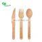 Eco friendly biodegradable food packaging wood camping disposable fork knife spoon with wooden handle