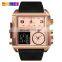 Thailand hot selling big dial men leather wristwatch brand Skmei 1391 custom logo fashion 3 time chronograph digital watch