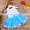 Wholesale toddler little girls denim and lace cow girl tutu dress AG-DP0007