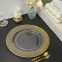 Decorative Wedding Dish Favor Round Clear Plastic Charger Plate With Gold Beads Rim