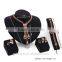 New Hot 4pcs Retro Gold Plated Metal Necklace Bracelet Earring Ring Set Crystal Fashion Jewelry