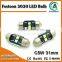 31mm 3030 3W festoon LED bulb car sun visor high intense LED upgrade