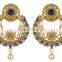 ndian Antique Gold Plated Earrings With Tikka Set For Girls & Women