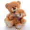 newest plush brown bow heart teddy bear