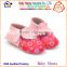 OEM Manufacturer Flowers PU Upper Genuiner Leather Material Baby Shoes Girl