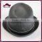 Black Suede Fedora Hat with Zipper Band