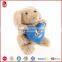 Cute blue heart shaped plush dog toys 2015 new designed