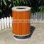 Camphor hardwood street litter bin outdoor wooden trash bin