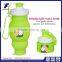 2016 hot selling kid children cute cartoon folable silicone water bottle