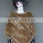 Women shawl knitted rabbit fur poncho 2016 new style shawl