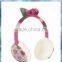 fairisle bow heart knitted girls earmuffs with faux fur lining