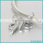 Wholesale Fashion 925 Sterling Silver Clear Crystal Paved Alphabet Letter Charm DIY Charm Beads