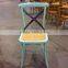 solid wood X back chair with rattan seat for dining