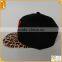 6 panel flat bill 3d embriodered custom brand Leopard snapback caps