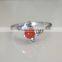 Sterling Silver Ring With Coral & Diamond Natural Nontreated 92.5