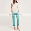 Wholesale oem friendly new color cuffed casual pencil pants woman