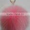 factory price big fox fur ball keychains