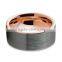 8MM Rose Gold Plated Tungsten Carbide Ring, Brushed Comfort Fit Tungsten Carbide Ring