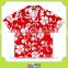custom red all around printed men's cotton hawaiian shirt
