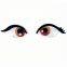 Colorful wiggly Plastic Eye with Felt Eyelash