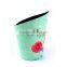 2016 Newest Flower Print Decorative Faux Leather Trash Can With Handle