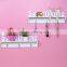home furniture"Sweet Home" Design White Wood Wall Mounted shelf with 4 coat Hook entryway Organizer storager Rack wall shelf